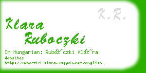 klara ruboczki business card